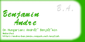 benjamin andre business card